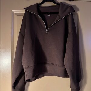 Old Navy Active Brown Half-Zip Fleece